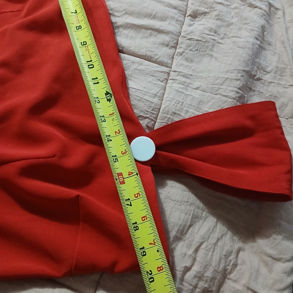 Tatyana Bettie Page Size 4x Red One Shoulder Swing Dress White Button UNICORN - Picture 2 of 12
